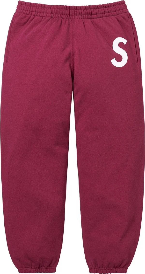 Supreme S Logo Sweatpant - Raspberry (front)