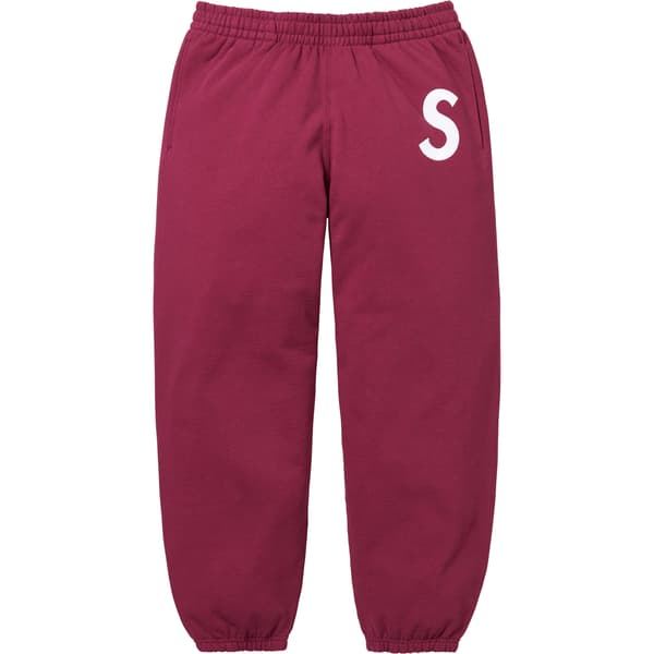 Supreme S Logo Sweatpant - Raspberry (front)