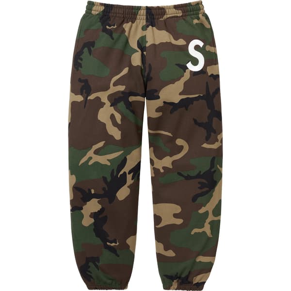Supreme S Logo Sweatpant - Woodland Camo (front)
