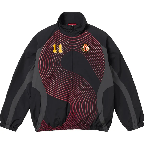 Supreme S Logo Track Jacket - Black (front)