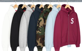 Supreme S Logo Zip Up Hooded Sweatshirt