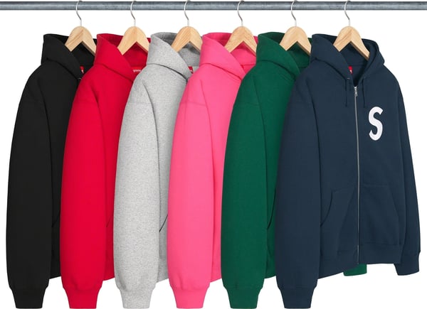 Supreme S Logo Zip Up Hooded Sweatshirt - Product Image