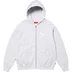 Supreme S Logo Zip Up Hooded Sweatshirt - Ash Grey (front)