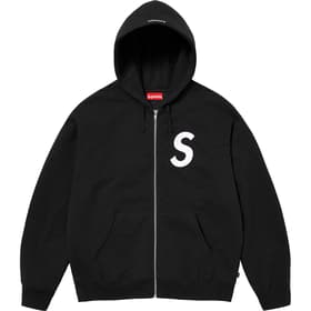 Supreme S Logo Zip Up Hooded Sweatshirt Black