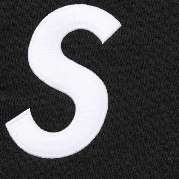 Supreme S Logo Zip Up Hooded Sweatshirt - Black (front)