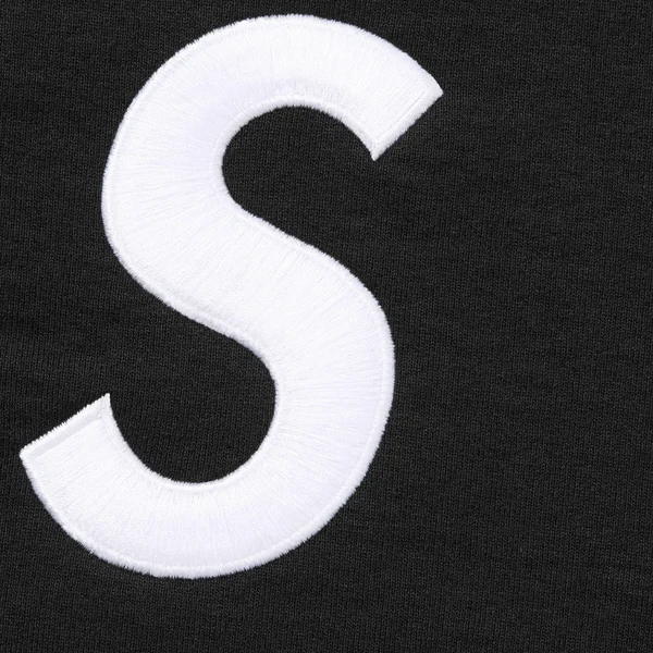 Supreme S Logo Zip Up Hooded Sweatshirt - Black (front)