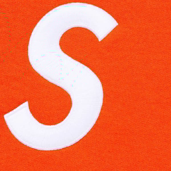 Supreme S Logo Zip Up Hooded Sweatshirt - Bright Orange (front)