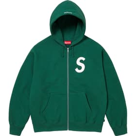 Supreme S Logo Zip Up Hooded Sweatshirt Dark Green