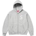 Supreme S Logo Zip Up Hooded Sweatshirt - Heather Grey (front)