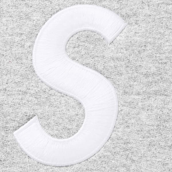 Supreme S Logo Zip Up Hooded Sweatshirt - Heather Grey (front)