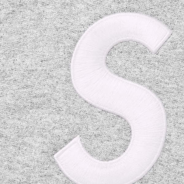 Supreme S Logo Zip Up Hooded Sweatshirt - Heather Grey (front)