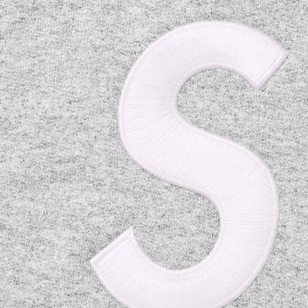 Supreme S Logo Zip Up Hooded Sweatshirt - Heather Grey (front)