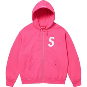 Supreme S Logo Zip Up Hooded Sweatshirt Magenta