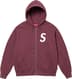 Supreme S Logo Zip Up Hooded Sweatshirt - Maroon (front)