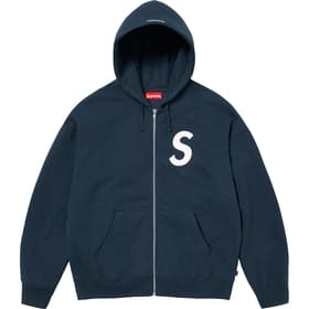 Supreme S Logo Zip Up Hooded Sweatshirt Navy