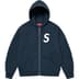 Supreme S Logo Zip Up Hooded Sweatshirt - Navy (front)