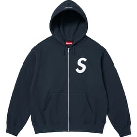 Supreme S Logo Zip Up Hooded Sweatshirt Navy