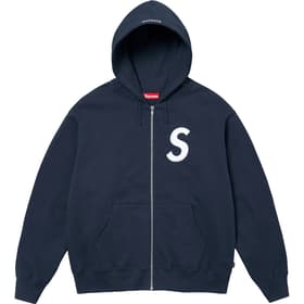 Supreme S Logo Zip Up Hooded Sweatshirt Navy