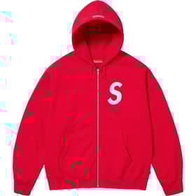 Supreme S Logo Zip Up Hooded Sweatshirt Red