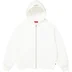 Supreme S Logo Zip Up Hooded Sweatshirt - White (front)