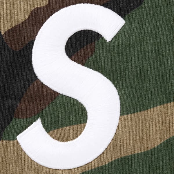 Supreme S Logo Zip Up Hooded Sweatshirt - Woodland Camo (front)