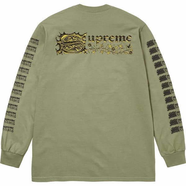Supreme Saint Sebastian L/S Tee - Light Olive (front)