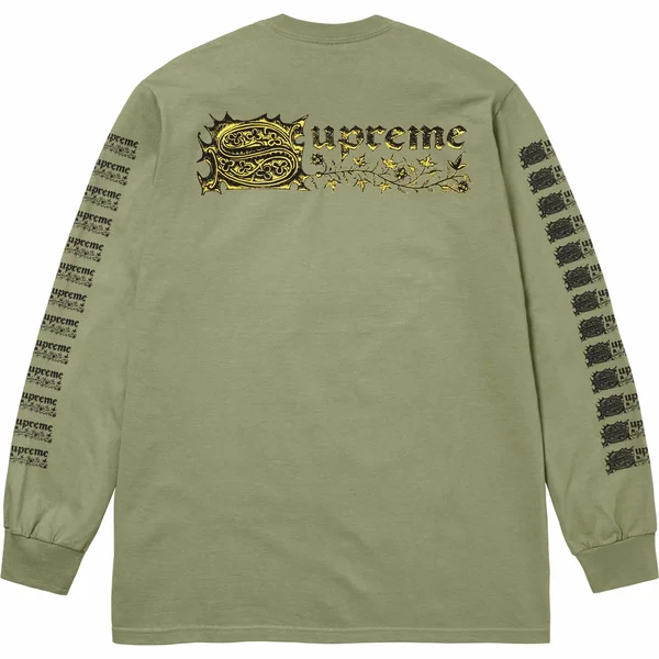 Supreme Saint Sebastian L/S Tee - Light Olive (front)