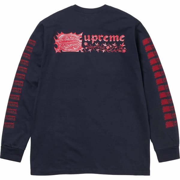Supreme Saint Sebastian L/S Tee - Navy (front)