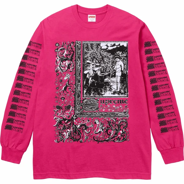 Supreme Saint Sebastian L/S Tee - Pink (front)