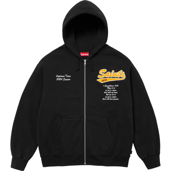 Supreme Salvation Zip Up Hooded Sweatshirt - Black (front)