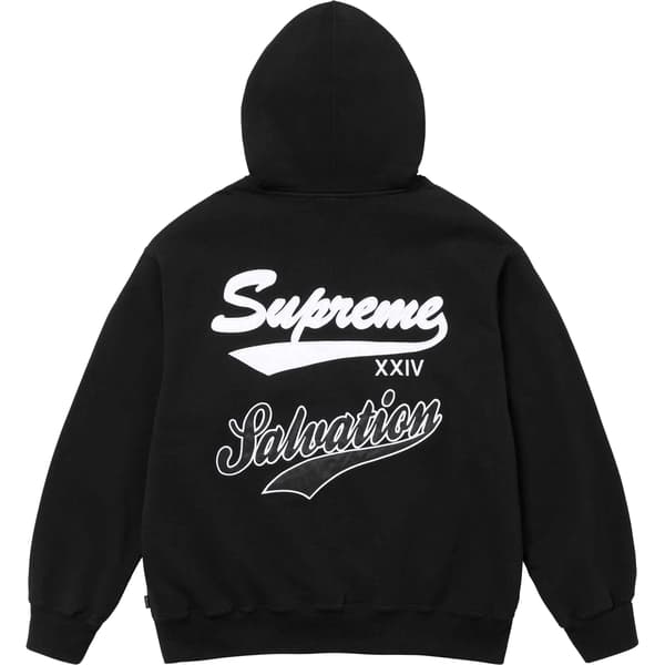 Supreme Salvation Zip Up Hooded Sweatshirt - Black (front)