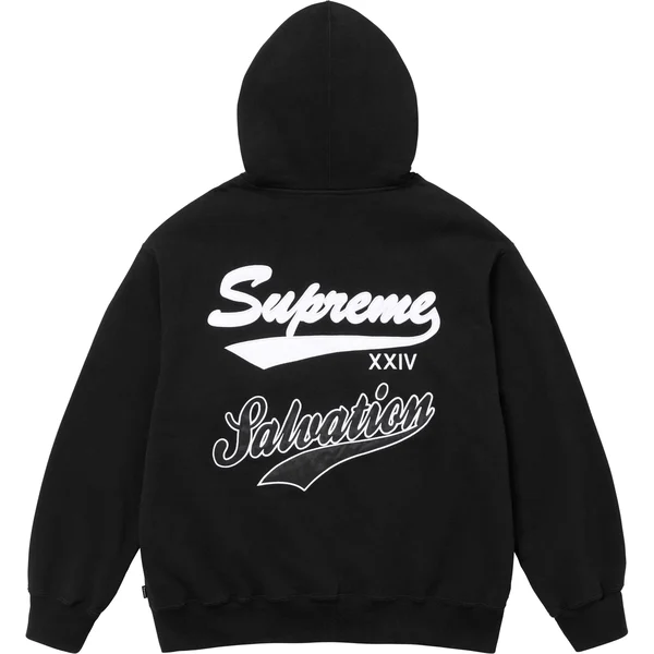 Supreme Salvation Zip Up Hooded Sweatshirt - Black (front)