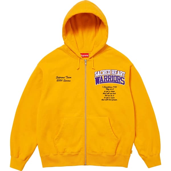 Supreme Salvation Zip Up Hooded Sweatshirt - Gold (front)