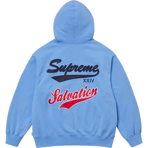 Supreme Salvation Zip Up Hooded Sweatshirt - Light Blue (front)