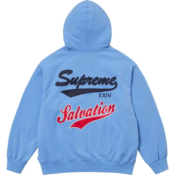 Supreme Salvation Zip Up Hooded Sweatshirt - Light Blue (front)