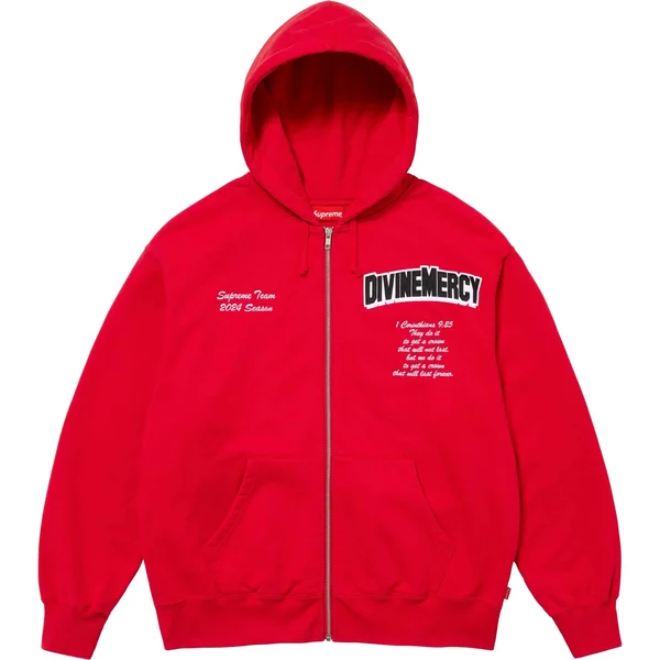 Supreme Salvation Zip Up Hooded Sweatshirt - Red (front)