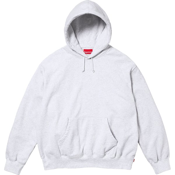 Supreme Satin Appliqué Hooded Sweatshirt - Ash Grey (front)