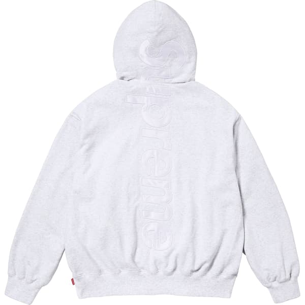 Supreme Satin Appliqué Hooded Sweatshirt - Ash Grey (front)