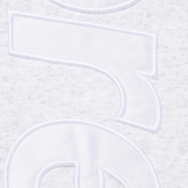 Supreme Satin Appliqué Hooded Sweatshirt - Ash Grey (front)