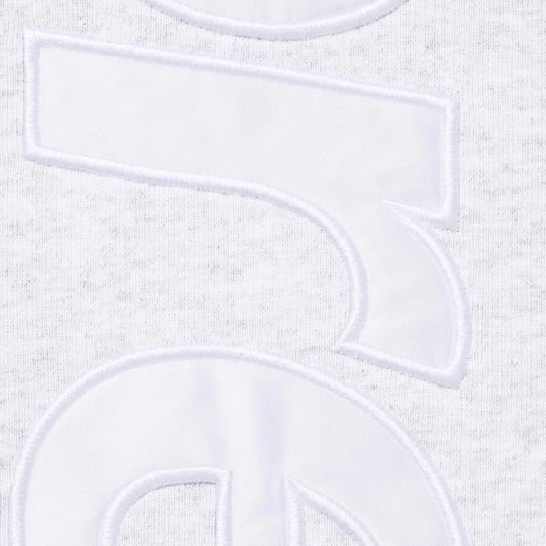 Supreme Satin Appliqué Hooded Sweatshirt - Ash Grey (front)