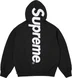 Supreme Satin Appliqué Hooded Sweatshirt - Black (front)