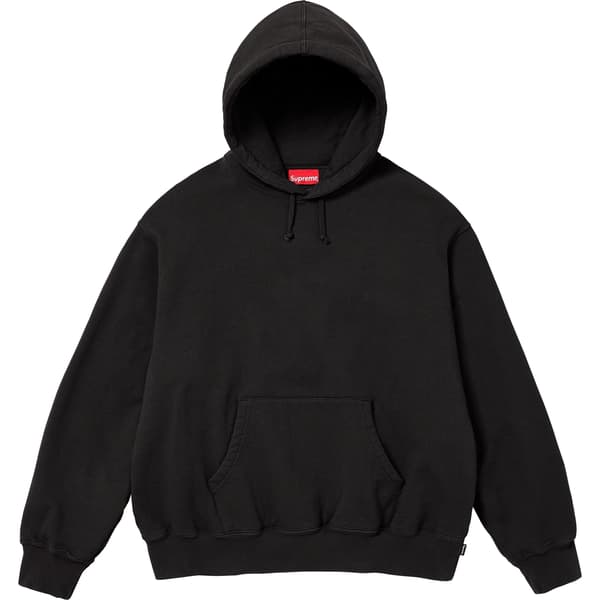 Supreme Satin Appliqué Hooded Sweatshirt - Black (front)
