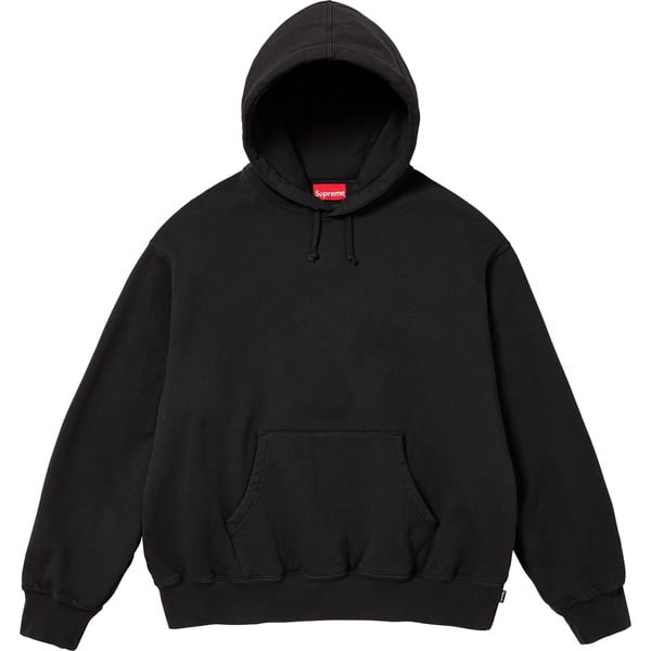 Supreme Satin Appliqué Hooded Sweatshirt - Black (front)
