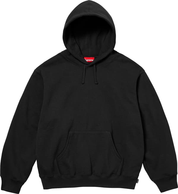 Supreme Satin Appliqué Hooded Sweatshirt - Black (front)