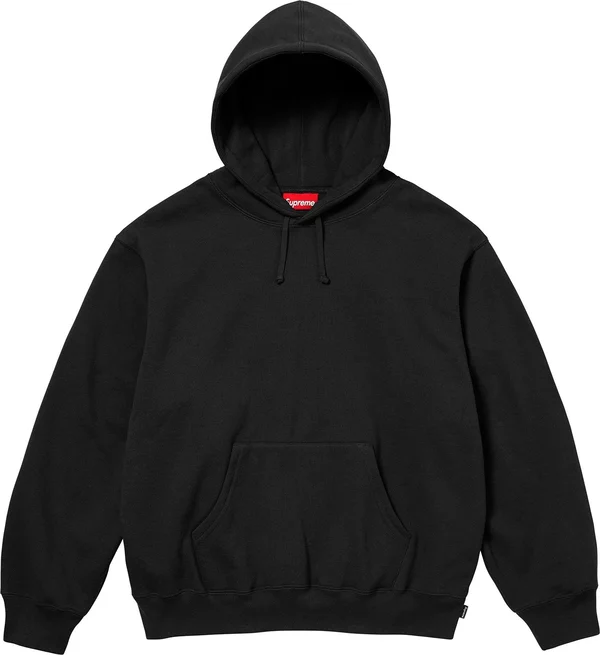 Supreme Satin Appliqué Hooded Sweatshirt - Black (front)