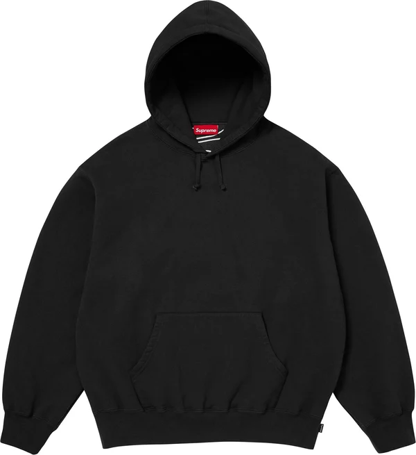 Supreme Satin Appliqué Hooded Sweatshirt - Black (front)