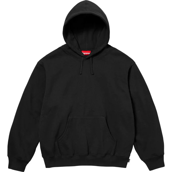 Supreme Satin Appliqué Hooded Sweatshirt - Black (front)