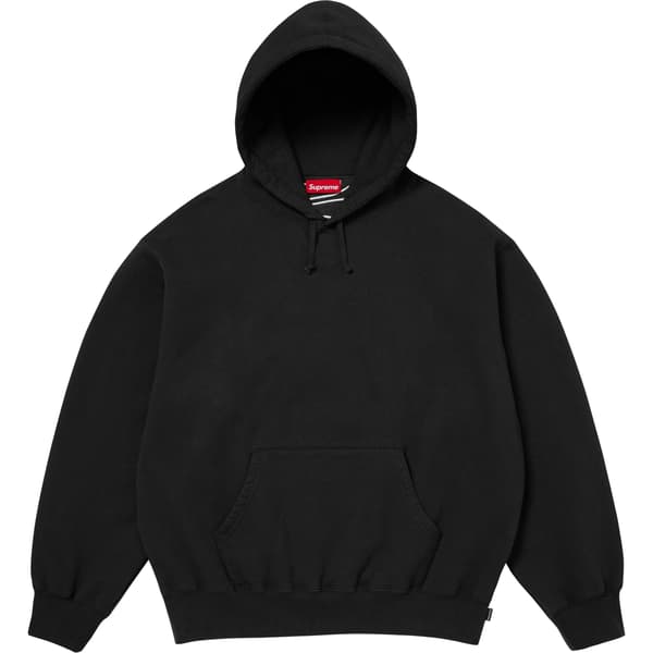 Supreme Satin Appliqué Hooded Sweatshirt - Black (front)
