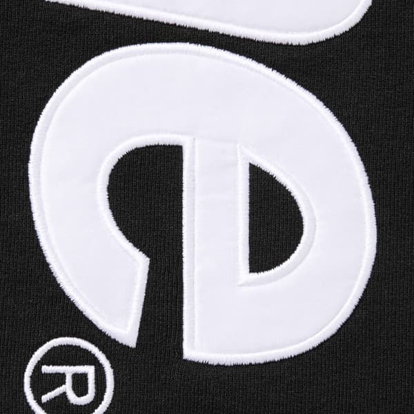 Supreme Satin Appliqué Hooded Sweatshirt - Black (front)