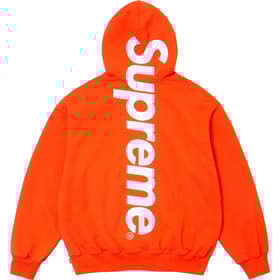 Supreme Satin Appliqué Hooded Sweatshirt Bright Orange
